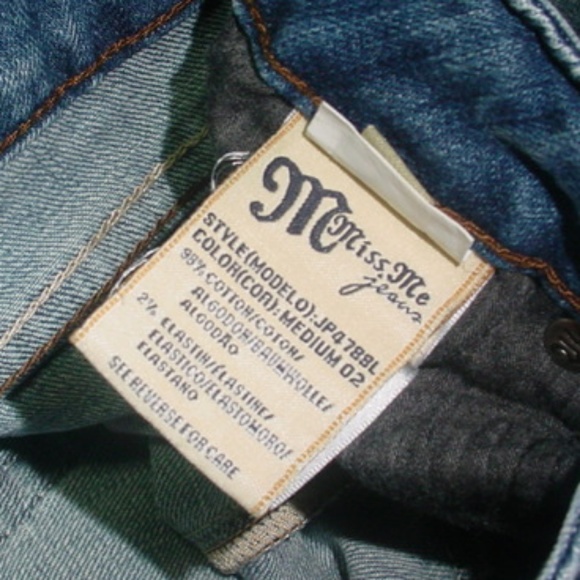 MISS ME Embellished Cross Pockets Jeans Size 27 - Picture 3 of 4